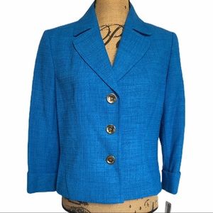 NEW Tahari Royal Blue Blazer 3 Big Gold Buttons